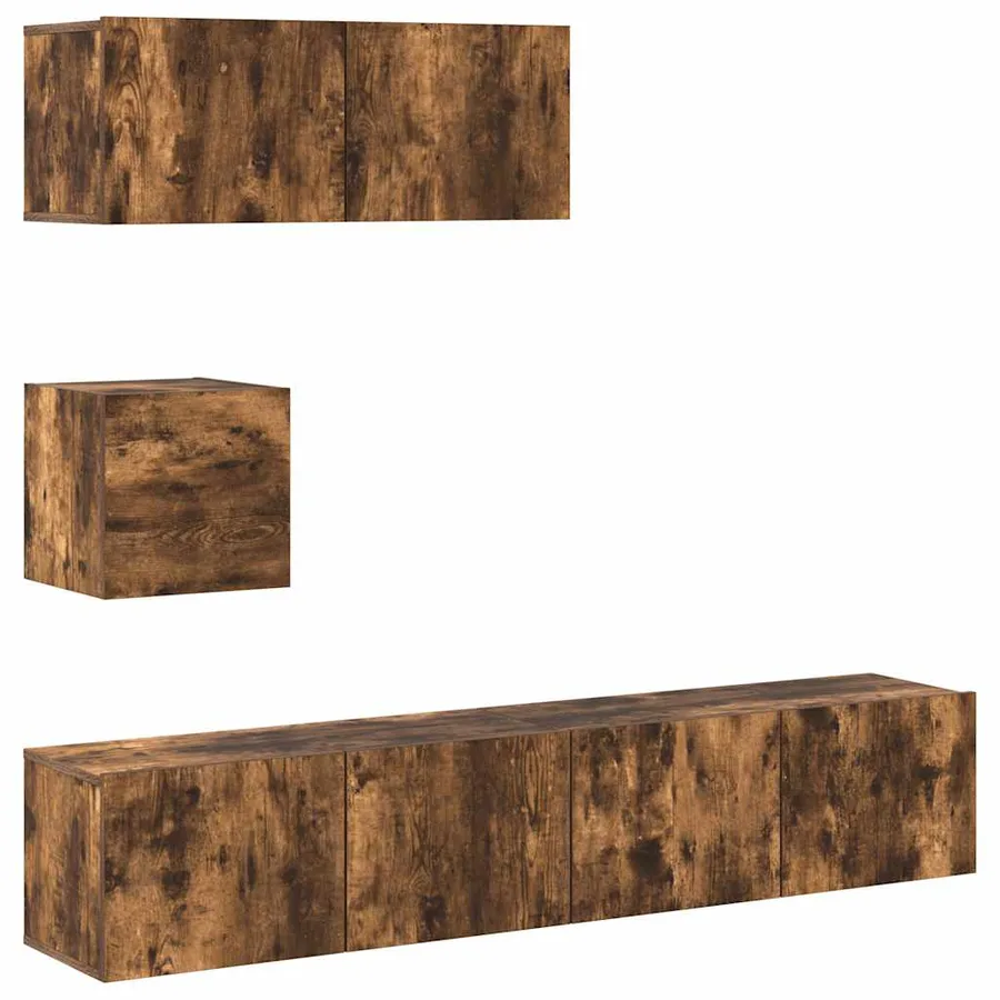 Ensemble de meubles TV 4 pcs Chêne fumé Bois d'ingénierie - 2