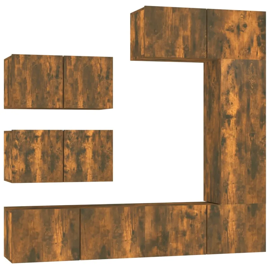 Ensemble de meubles TV 6 pcs Chêne fumé Bois d'ingénierie - 2