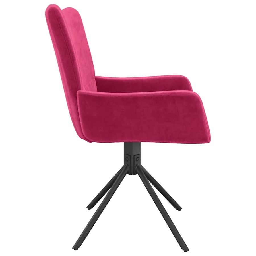 Chaises pivotantes à manger lot de 2 Rouge bordeaux Velours - 6