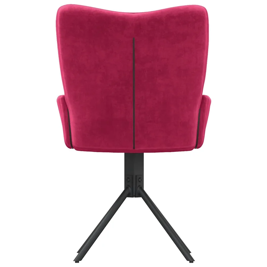 Chaises pivotantes à manger lot de 2 Rouge bordeaux Velours - 7