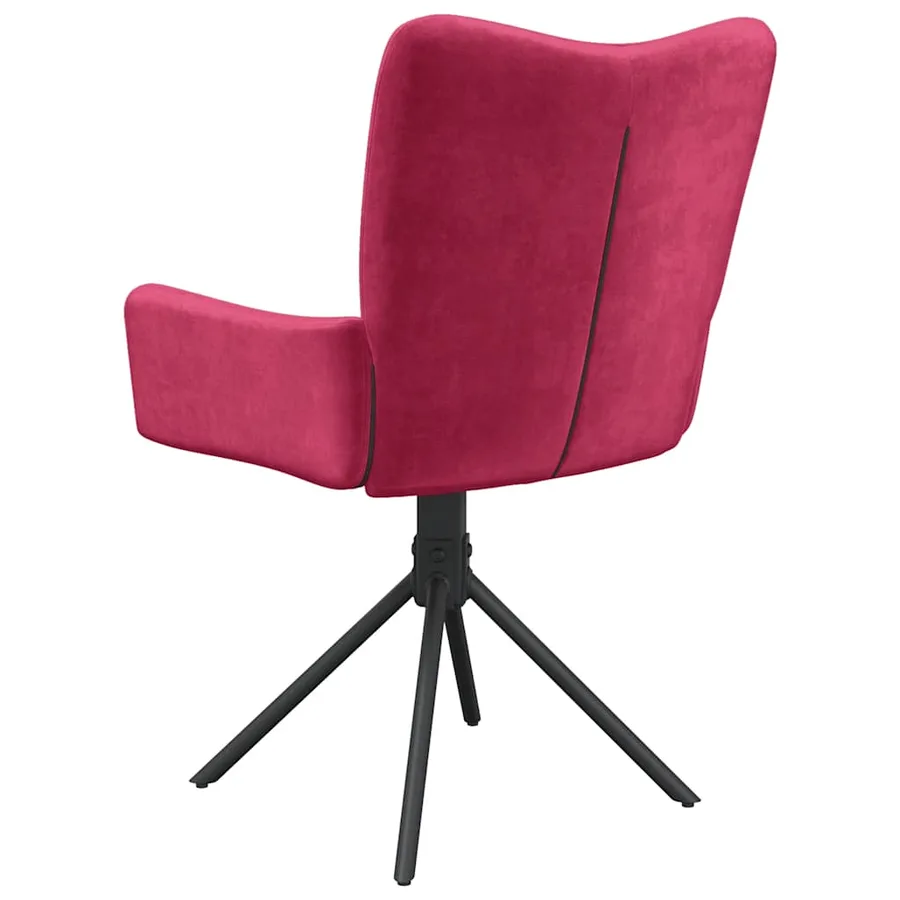 Chaises pivotantes à manger lot de 2 Rouge bordeaux Velours - 8