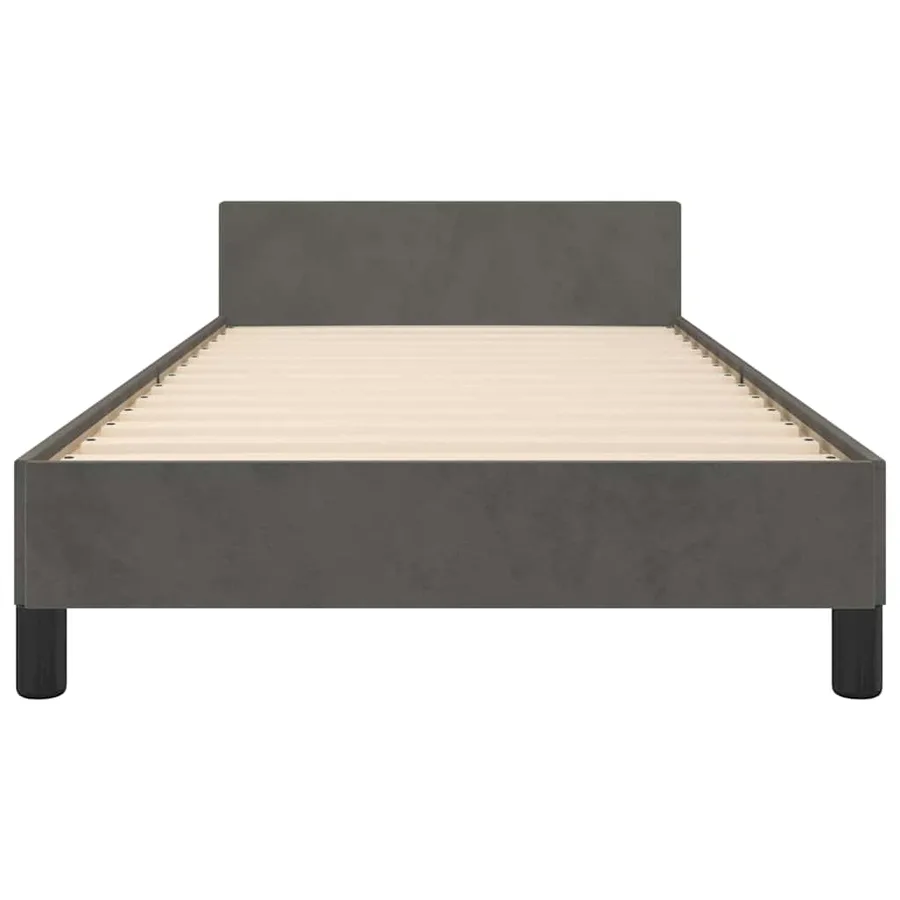 Cadre de lit sans matelas gris foncé 80x200 cm velours - 5