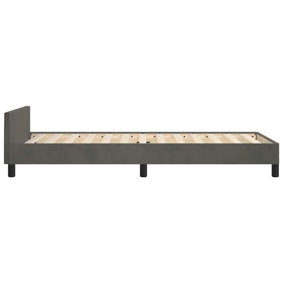 Cadre de lit sans matelas gris foncé 80x200 cm velours - 6