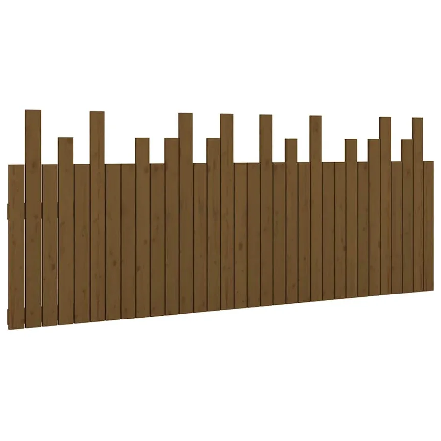 Tête de lit murale Marron miel 204x3x80 cm Bois massif de pin - 2