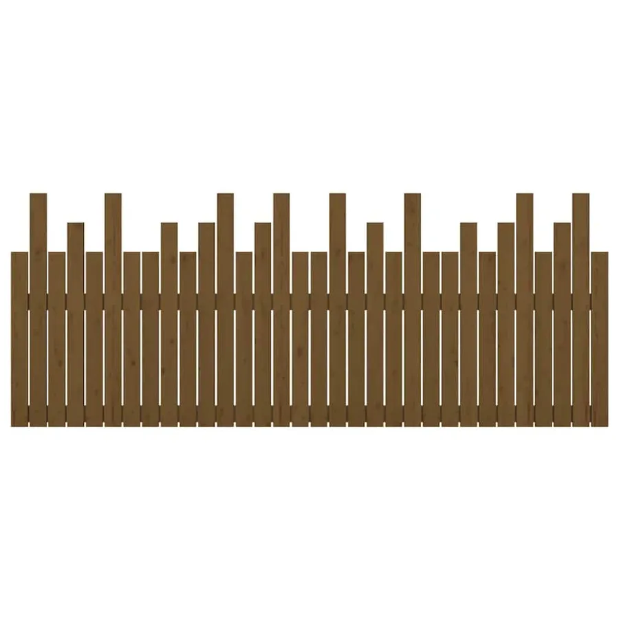Tête de lit murale Marron miel 204x3x80 cm Bois massif de pin - 5