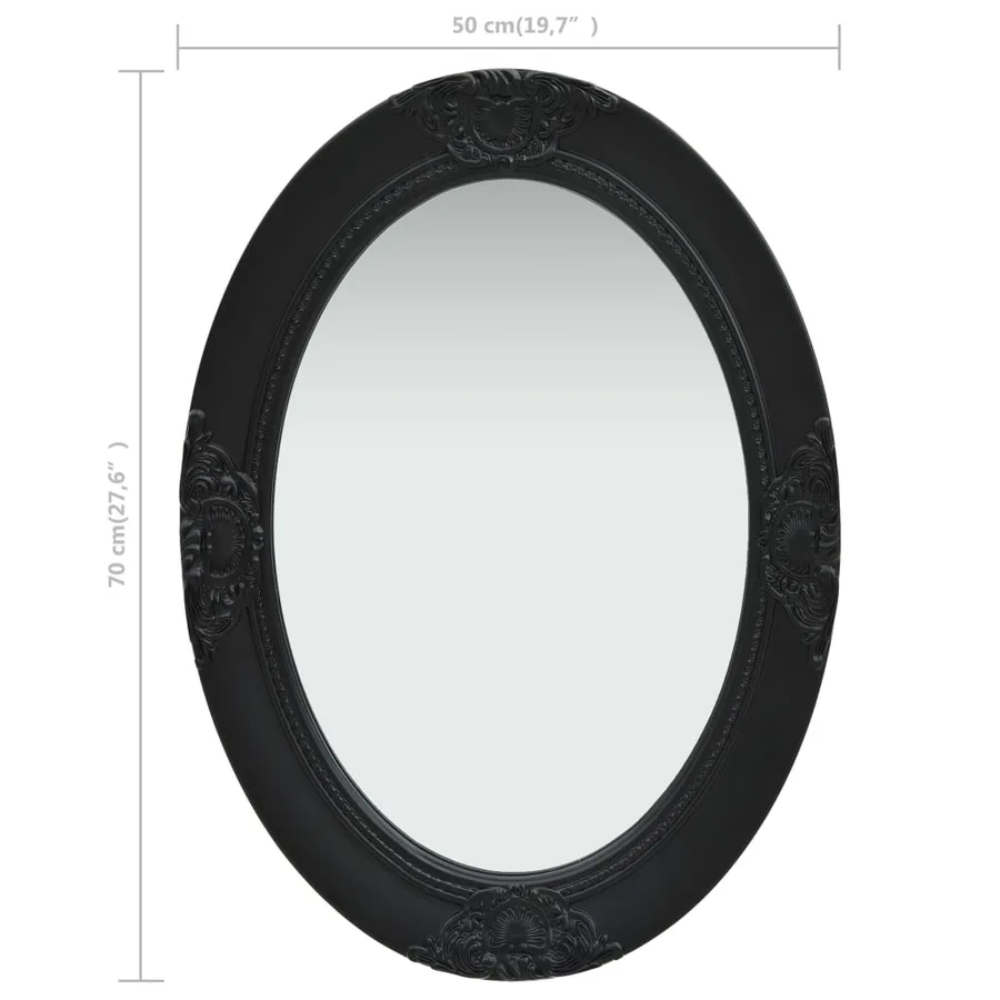 Miroir mural style baroque 50x70 cm noir - 6