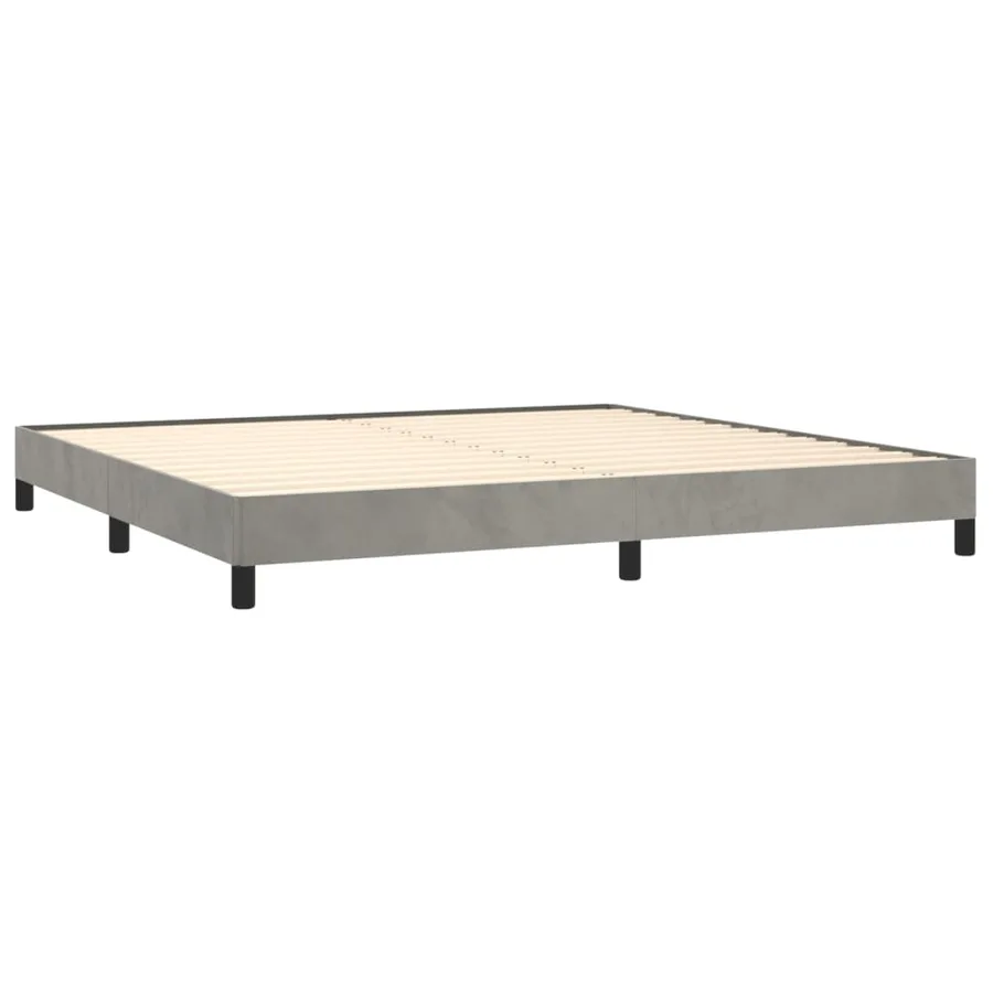 Cadre de lit sans matelas gris clair 200x200 cm velours - 4