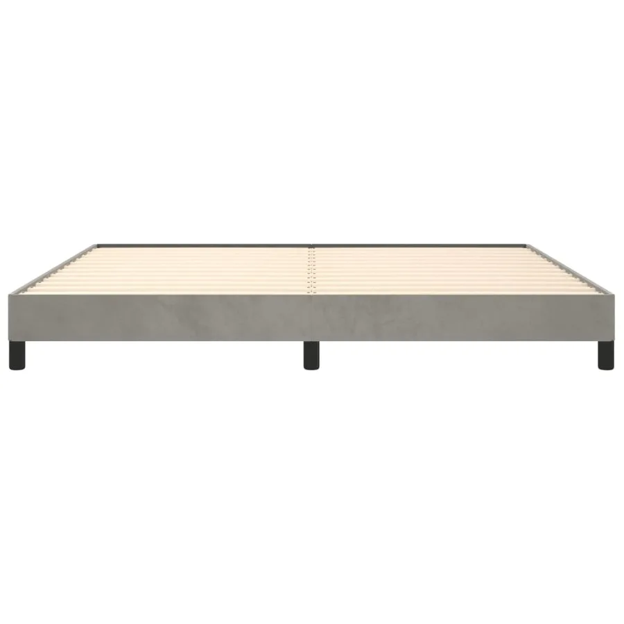 Cadre de lit sans matelas gris clair 200x200 cm velours - 5