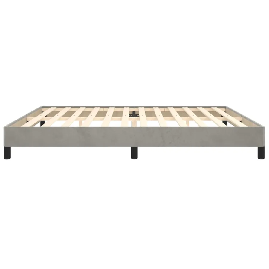 Cadre de lit sans matelas gris clair 200x200 cm velours - 6