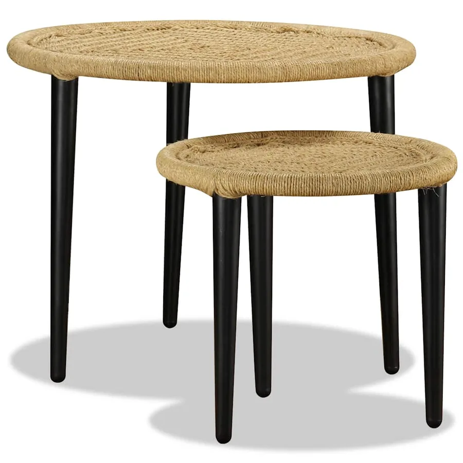 Table basse 2 pcs jute naturelle - 3