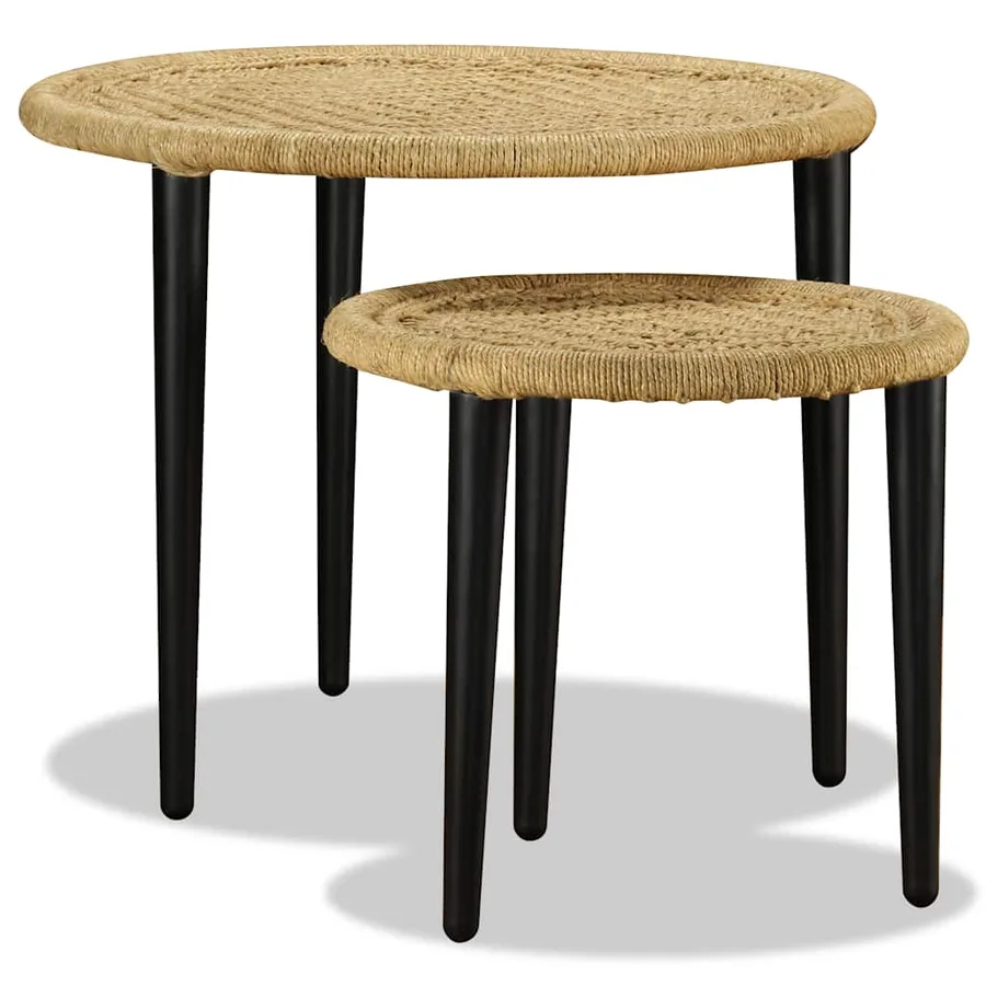 Table basse 2 pcs jute naturelle - 5