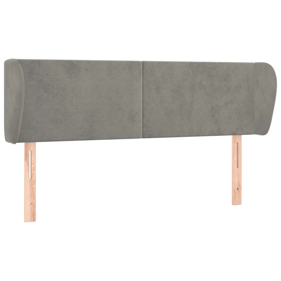 Tête de lit avec oreilles Gris clair 147x23x78/88 cm Velours - 2
