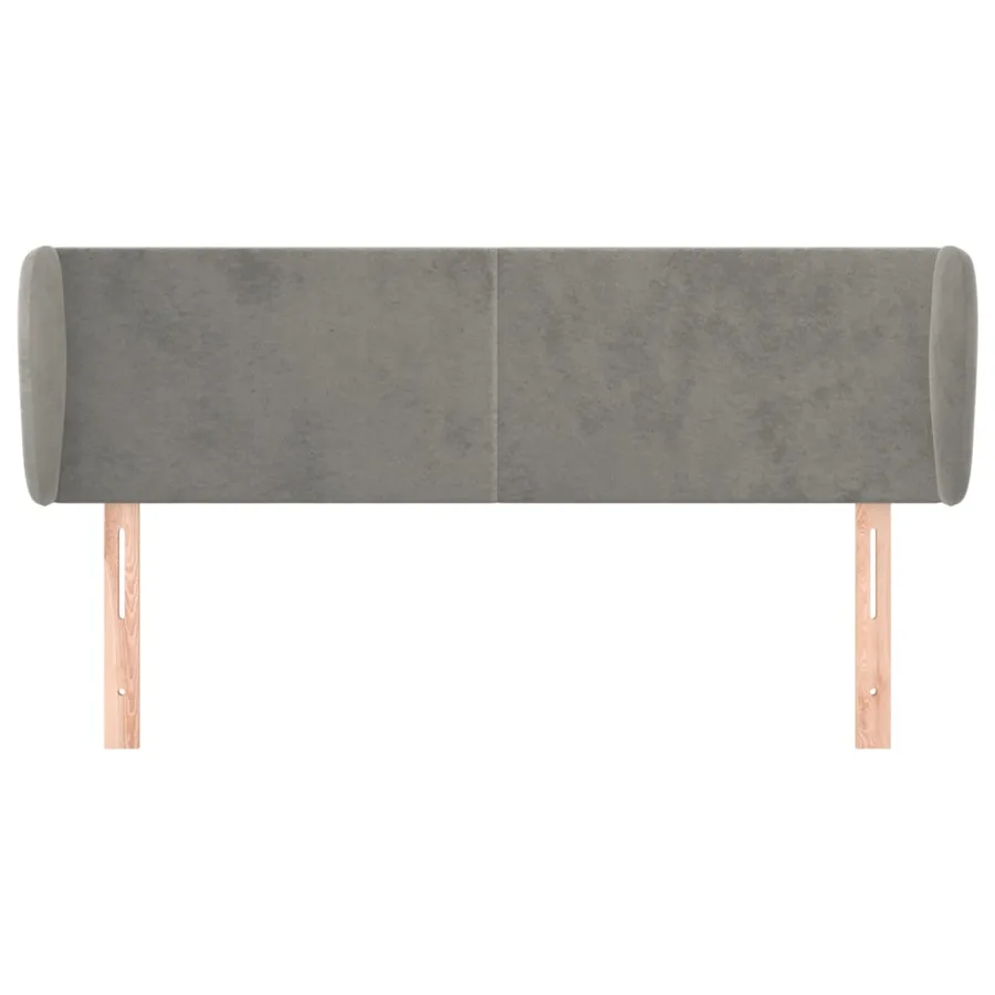 Tête de lit avec oreilles Gris clair 147x23x78/88 cm Velours - 3