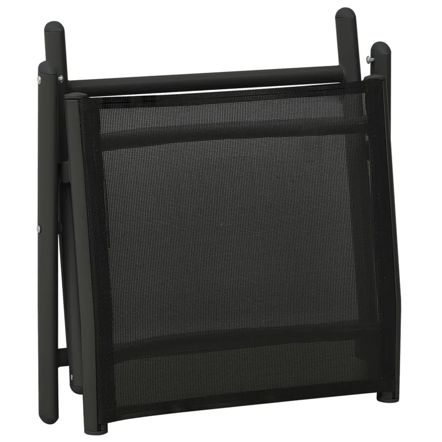 Salon de jardin 3 pcs textilène et aluminium noir - 10