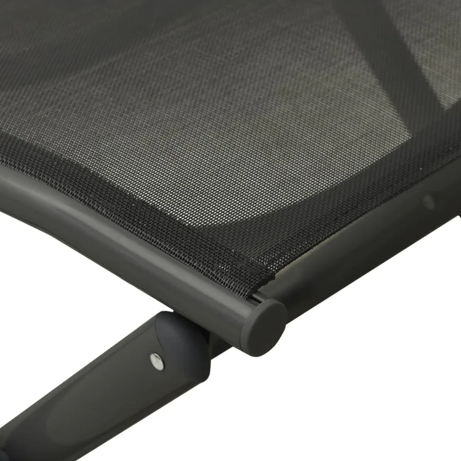 Salon de jardin 3 pcs textilène et aluminium noir - 11