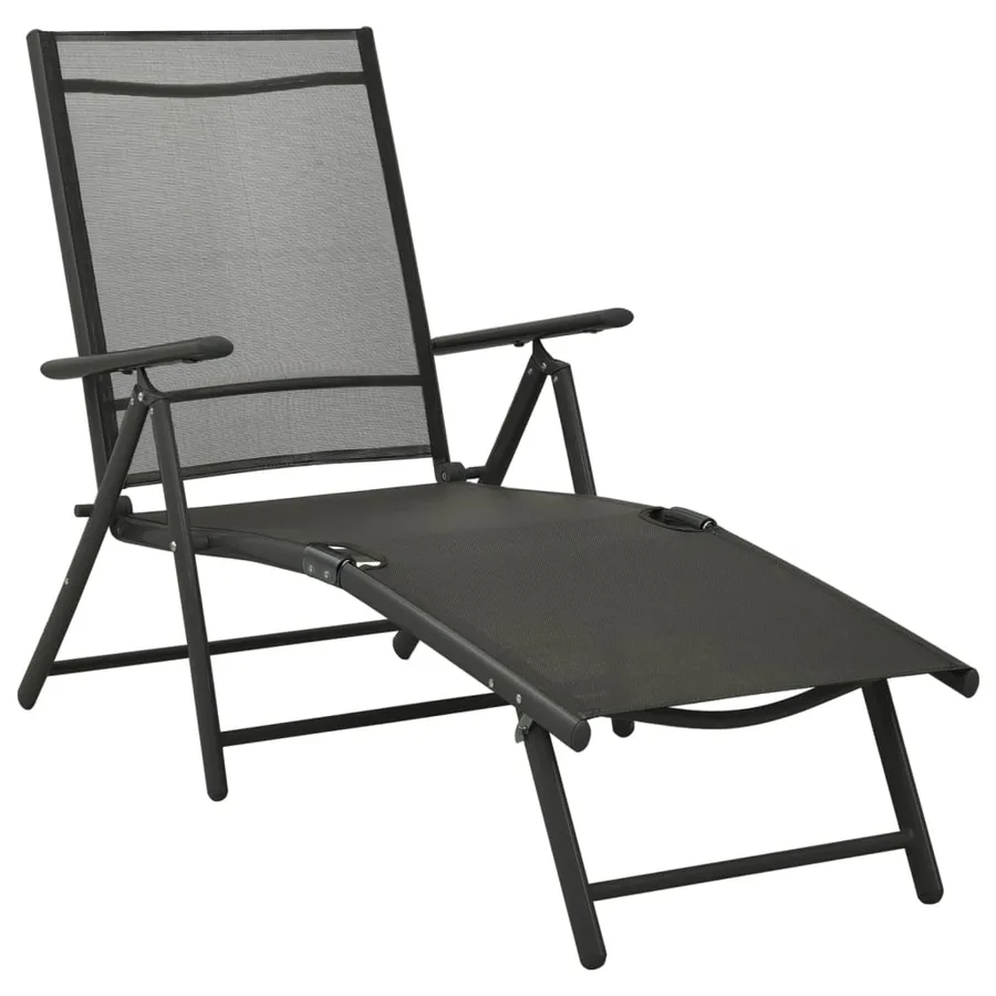 Salon de jardin 3 pcs textilène et aluminium noir - 3