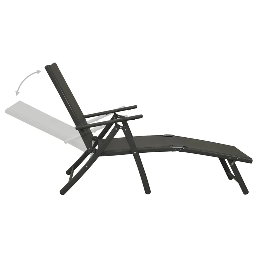 Salon de jardin 3 pcs textilène et aluminium noir - 5