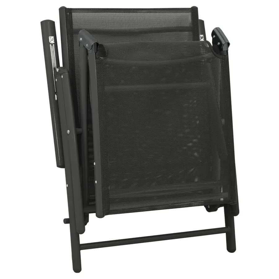 Salon de jardin 3 pcs textilène et aluminium noir - 6