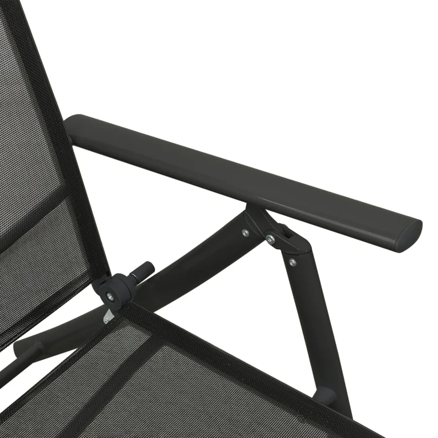 Salon de jardin 3 pcs textilène et aluminium noir - 7