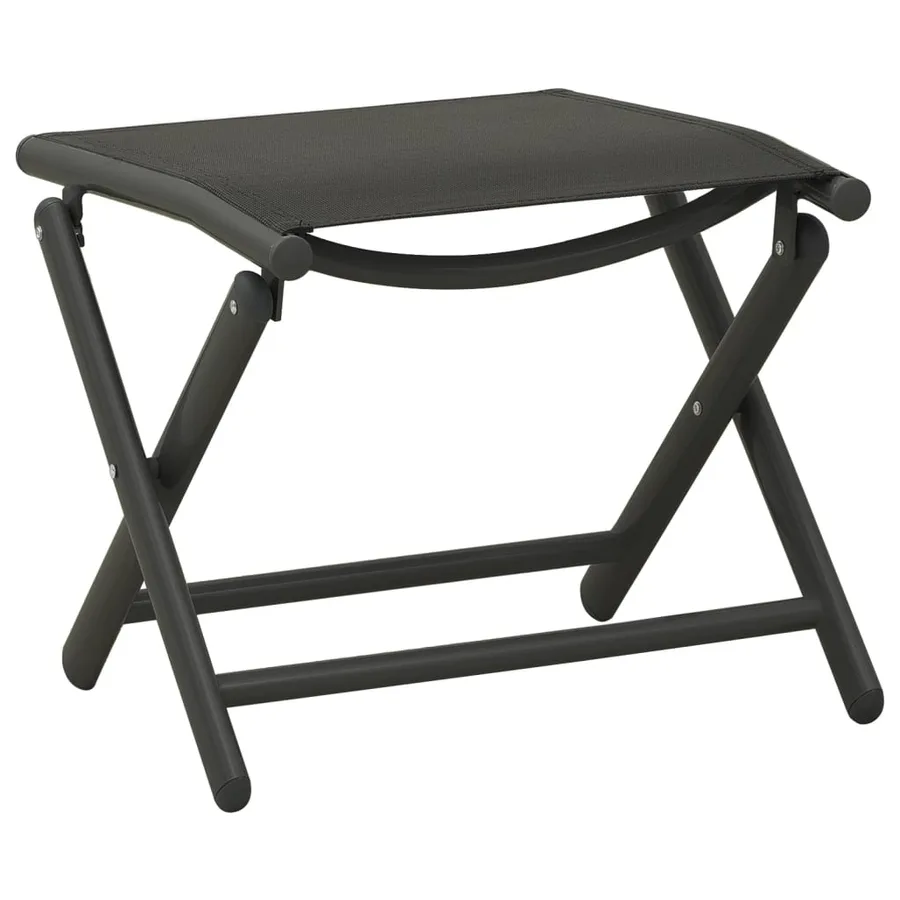 Salon de jardin 3 pcs textilène et aluminium noir - 8