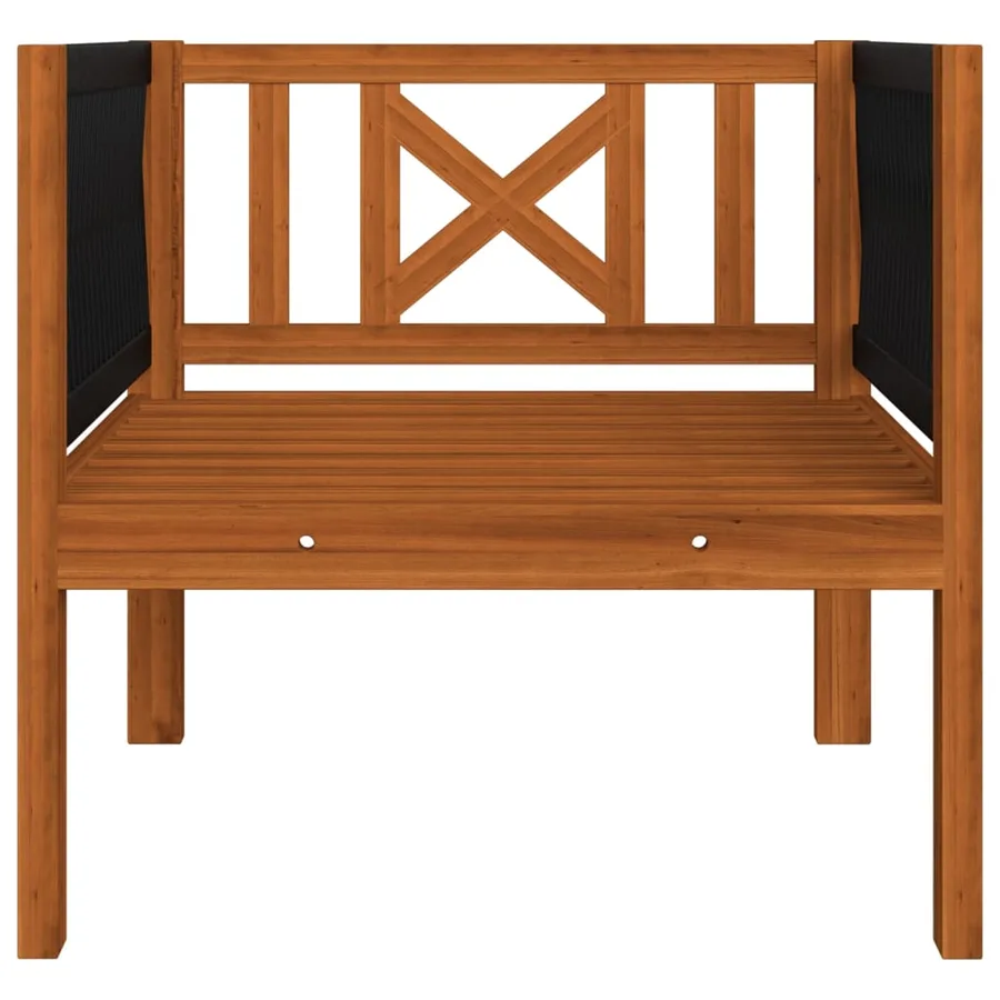 Salon de jardin 7 pièces avec coussins, bois d'acacia crème et corde - 13