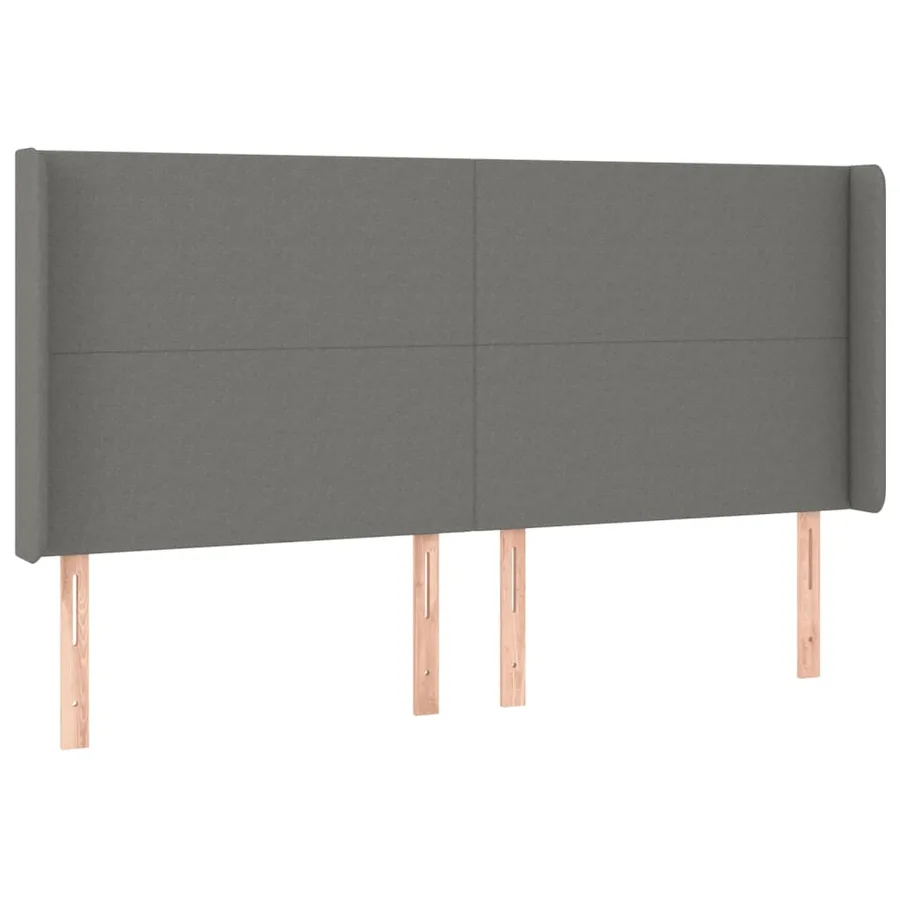 Sommier à lattes de lit matelas LED Gris foncé 200x200 cm Tissu - 7