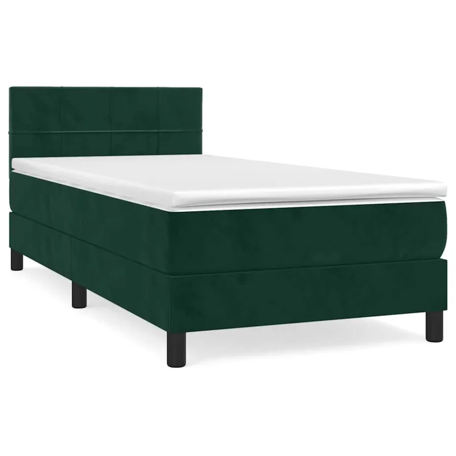 Sommier à lattes de lit avec matelas Vert foncé 90x200 cm - 2