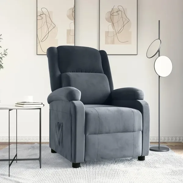 Fauteuil inclinable Gris foncé Velours