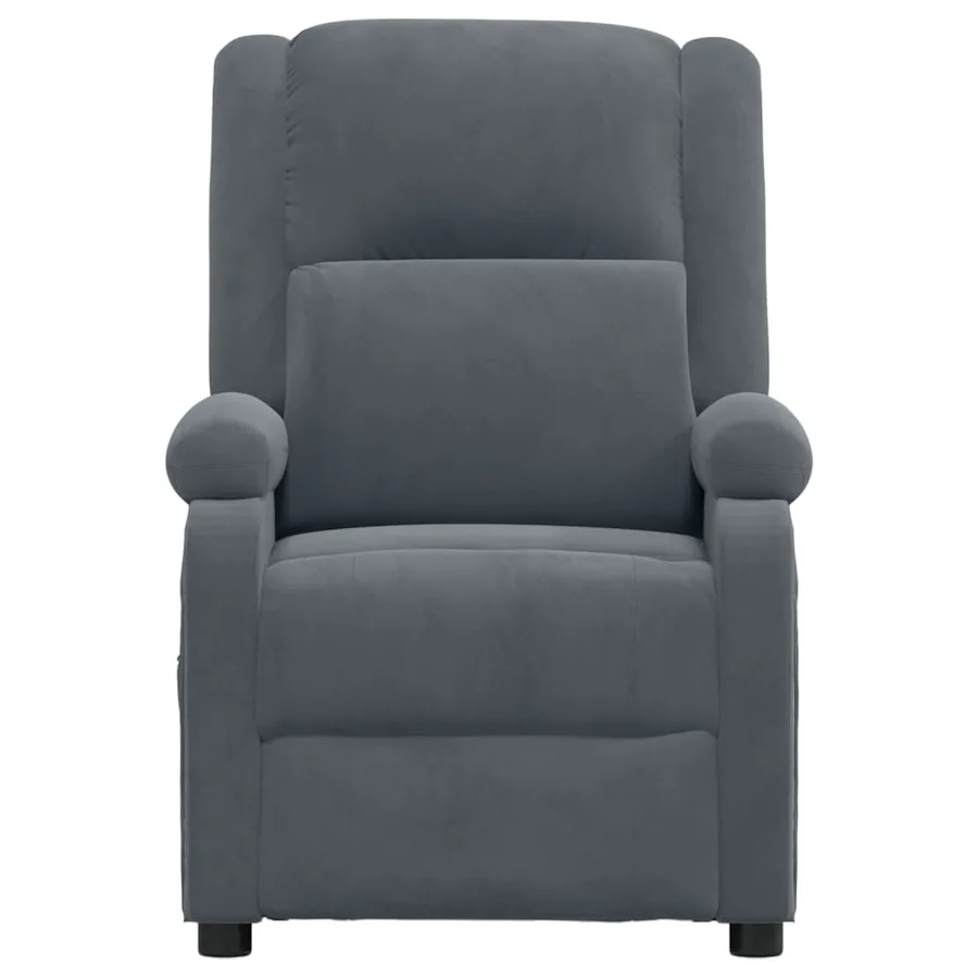 Fauteuil inclinable Gris foncé Velours - 3