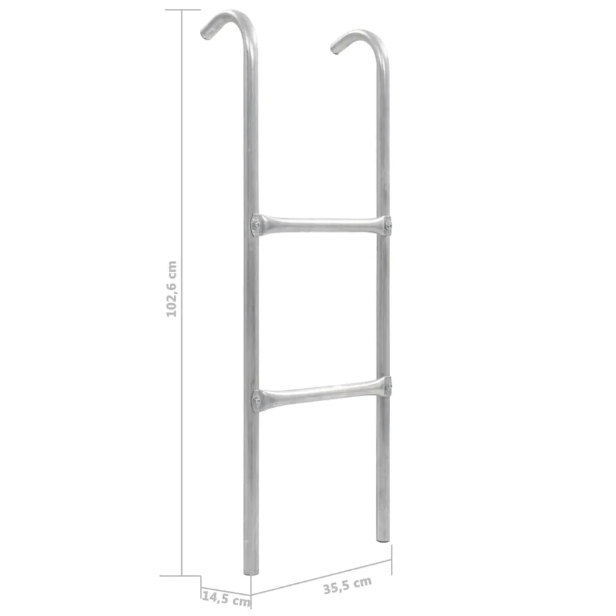 Échelle de trampoline à 2 marches Acier Argenté 102,6 cm - 5