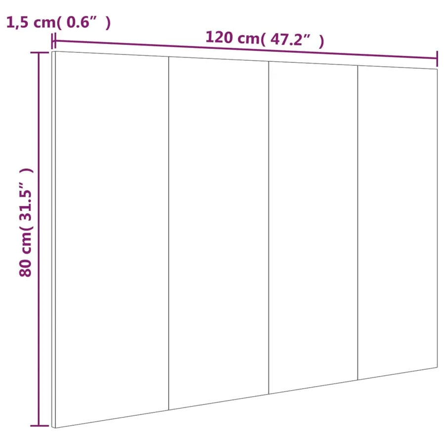 Tête de lit Blanc 120x1,5x80 cm Bois d'ingénierie - 7