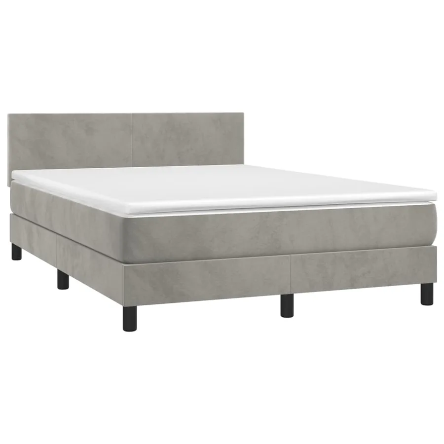 Sommier à lattes de lit avec matelas LED Gris clair 140x200 cm - 3