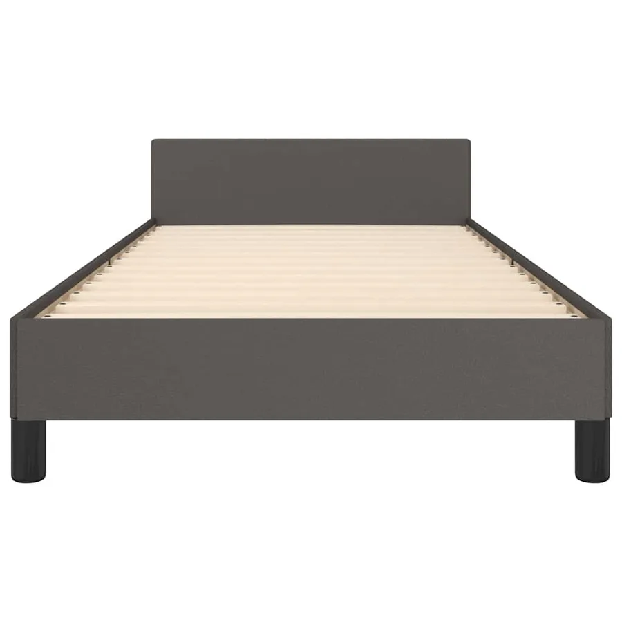 Cadre de lit avec tête de lit sans matelas gris 90x200 cm - 5