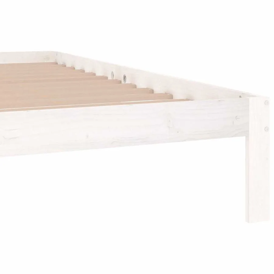Cadre de lit sans matelas blanc bois massif de pin 200x200 cm - 6