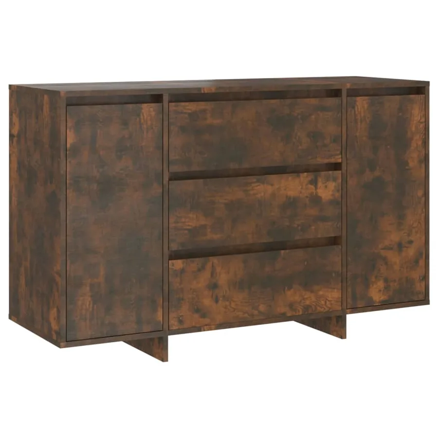 Buffet avec 3 tiroirs chêne fumé 120x41x75 cm bois d'ingénierie - 2