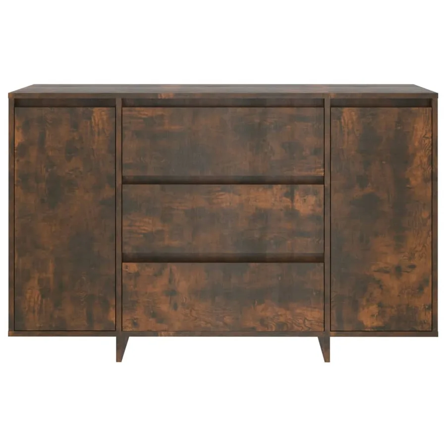 Buffet avec 3 tiroirs chêne fumé 120x41x75 cm bois d'ingénierie - 5