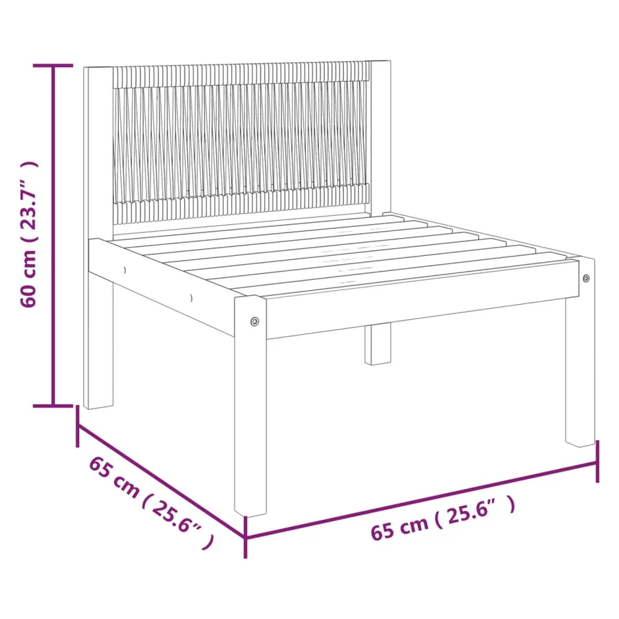 Salon de jardin 7 pièces avec coussins Crème 63 x 63 cm - 18