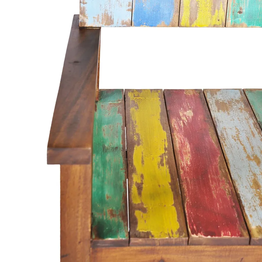 Banc 115 cm Bois de récupération massif - 6
