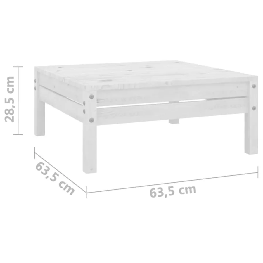 Salon de jardin 3 pcs Blanc Bois de pin massif - 14