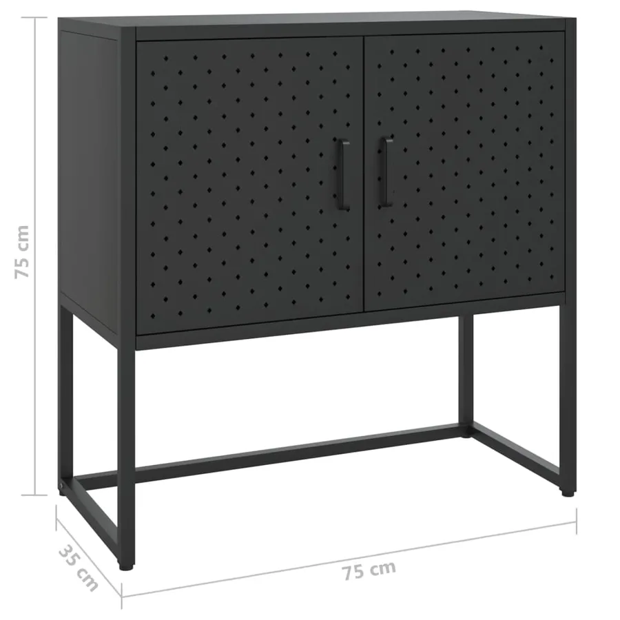 Buffet Noir 75x35x75 cm Acier - 11