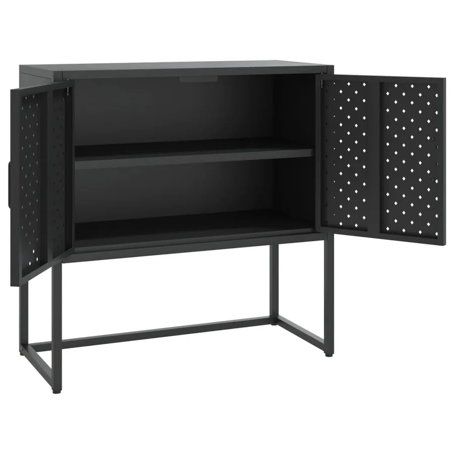 Buffet Noir 75x35x75 cm Acier - 4