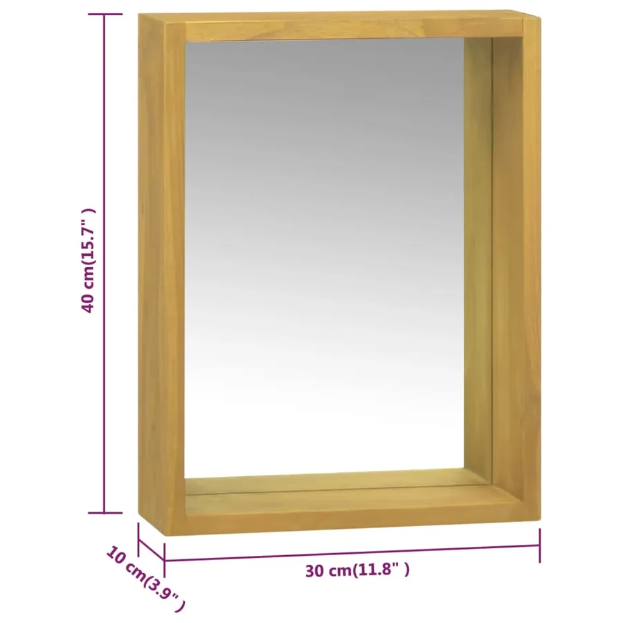 Armoire à miroir 30x10x40 cm Bois de teck solide - 8