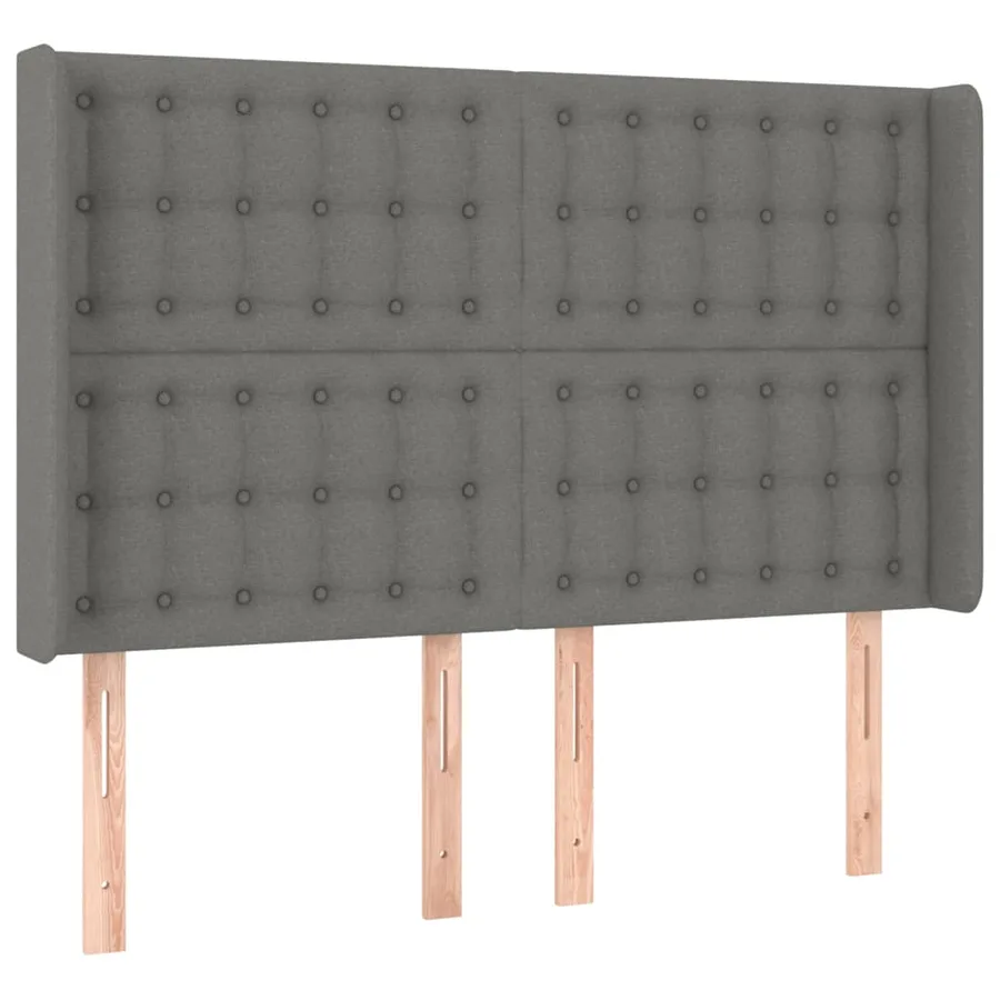 Sommier à lattes de lit avec matelas Gris foncé 140x200cm Tissu - 6
