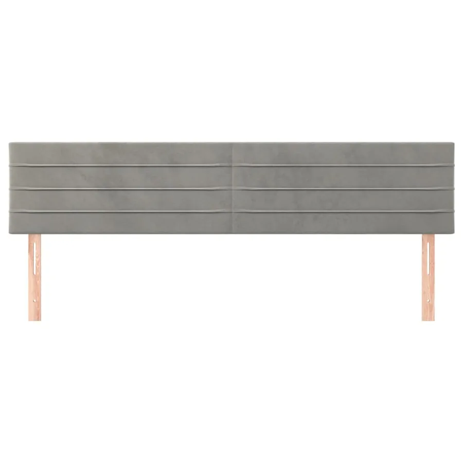 Têtes de lit Gris clair 200x5x78/88 cm Velours - 3