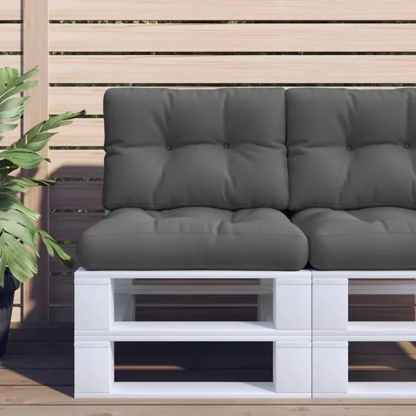 Coussins de palette lot de 2 anthracite tissu