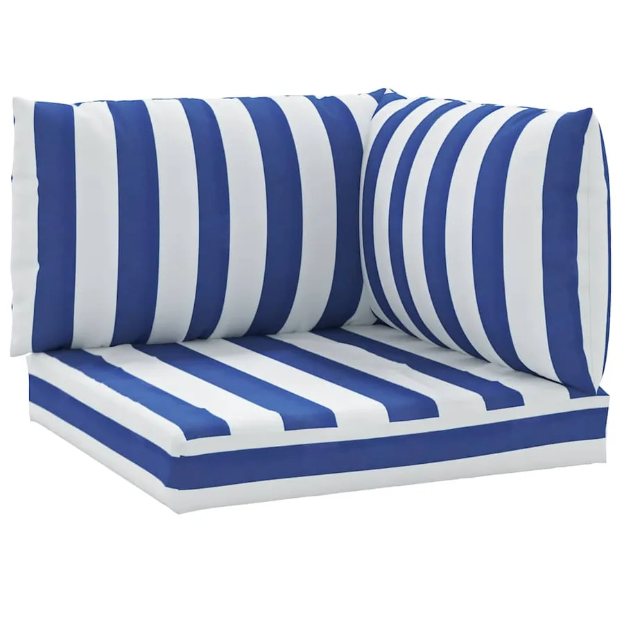 Coussins de palette lot de 3 rayures bleues/blanches - 2