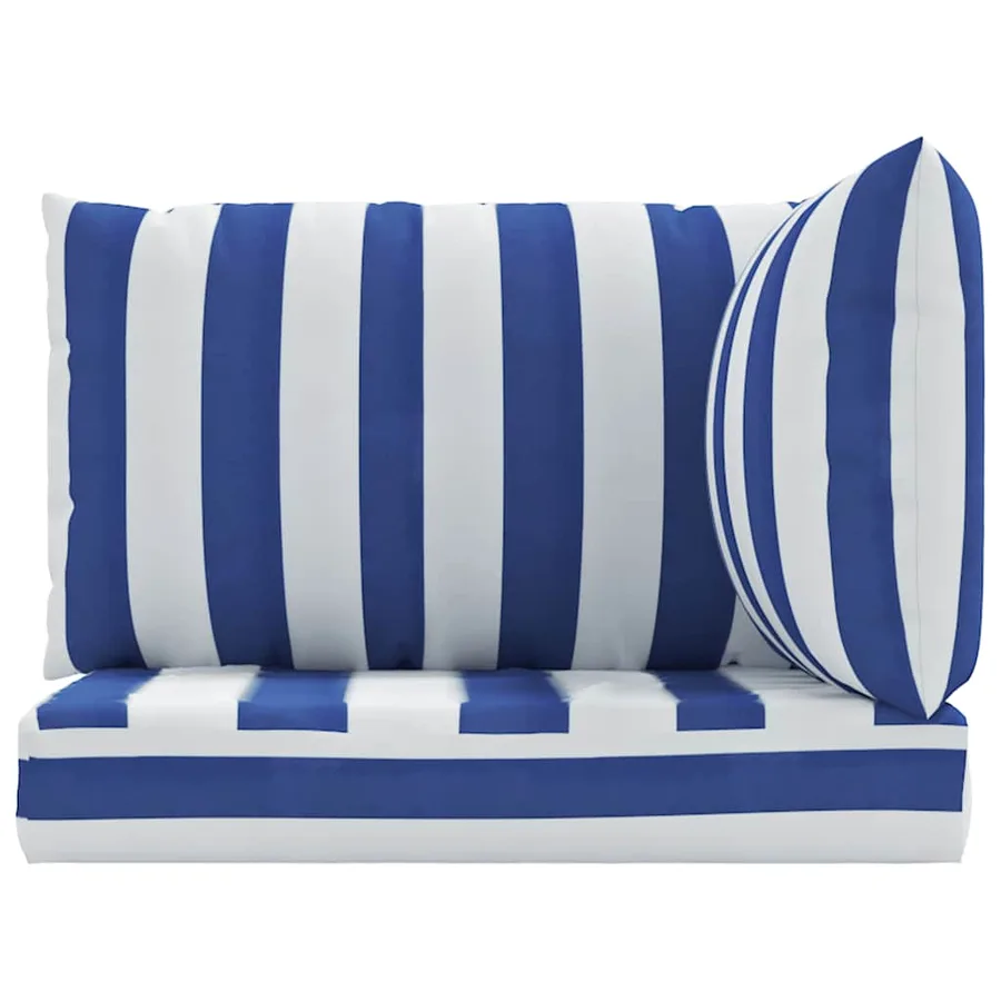 Coussins de palette lot de 3 rayures bleues/blanches - 4