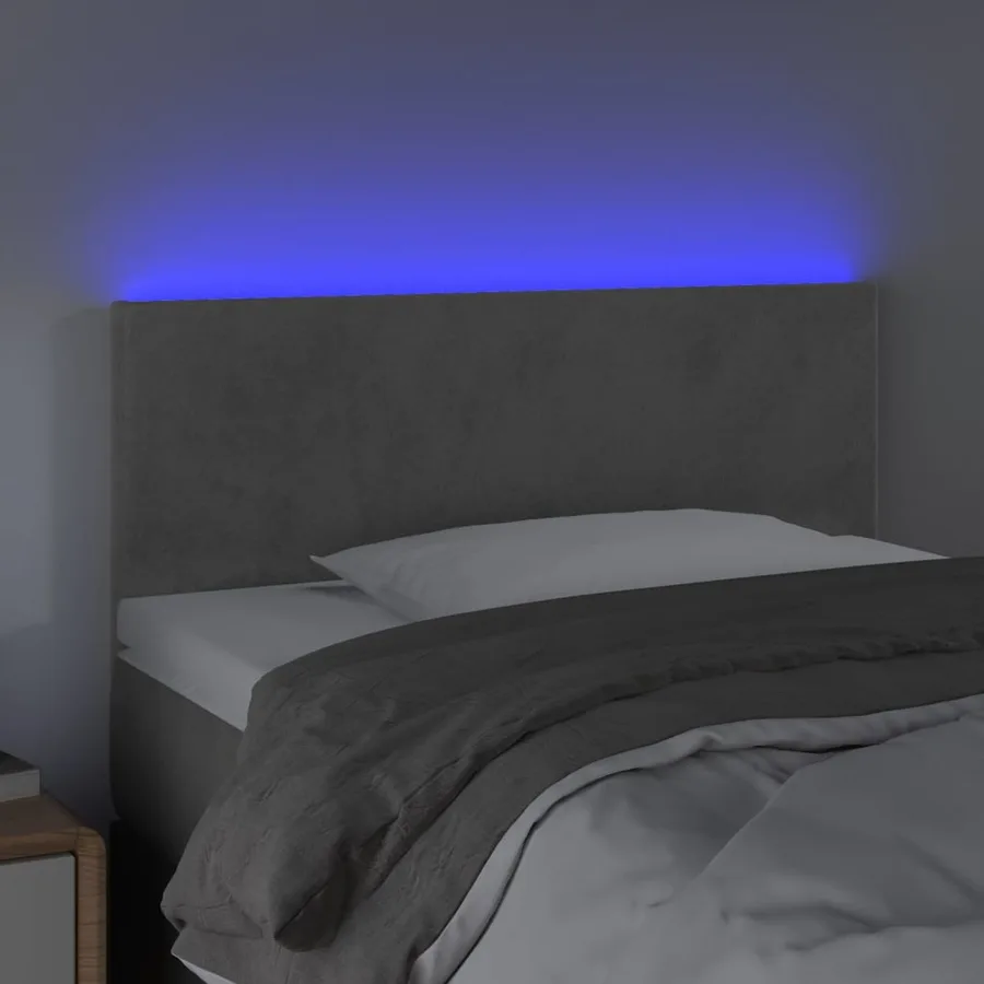 Tête de lit à LED Gris clair 80x5x78/88 cm Velours - 3