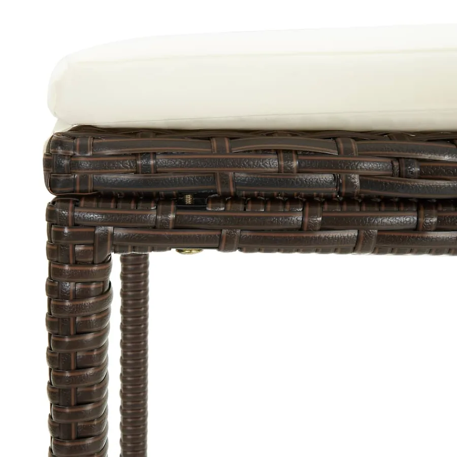 Ensemble de bar de jardin avec coussins 7 pcs Marron - 10