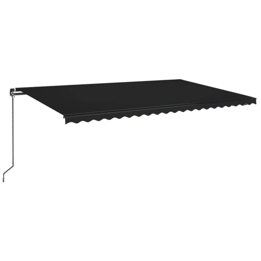 Auvent manuel rétractable avec LED 500x350 cm Anthracite - 2